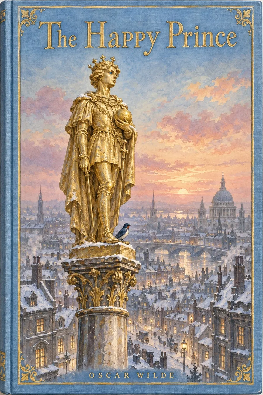 Painted cover for The Happy Prince