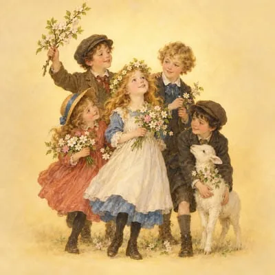 Painted portrait of The children